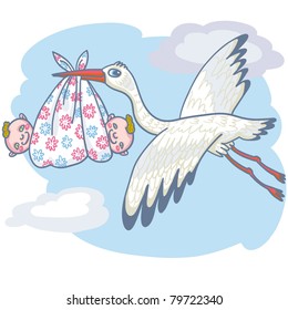Stork Brings Two Babies.