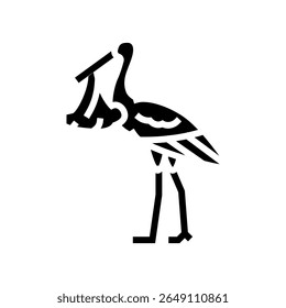 stork carrying baby glyph icon vector. stork carrying baby sign. isolated symbol illustration