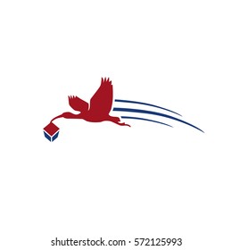 stork carrying box