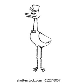 stork cartoon animal infantile