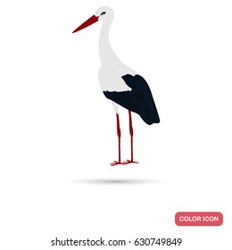 Stork color flat icon for web and mobile design