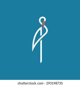 stork crane logo sign icon on blue background vector illustration