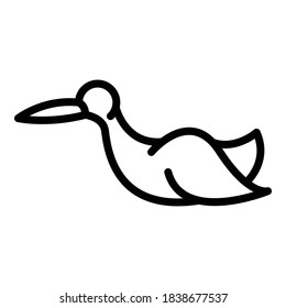 Stork drawing icon. Outline stork drawing vector icon for web design isolated on white background