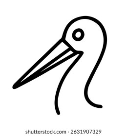 Stork face icon on white background vector
Vector line icon animals