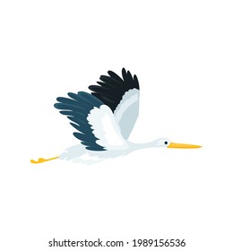 Stork flat icon. Colored vector element from birds collection. Creative Stork icon for web design, templates and infographics.