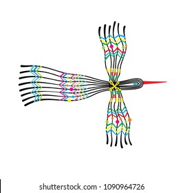 Stork flying decorative