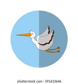 stork flying isolated icon