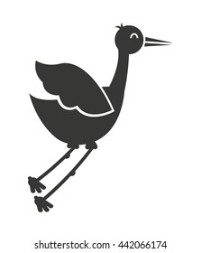 stork flying isolated icon design