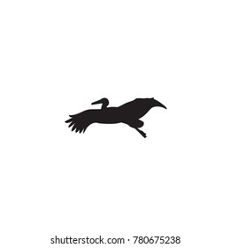 Stork flying silhouette. Stork vector