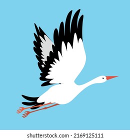 Stork flying in the sky