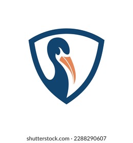 Stork head shield simple logo