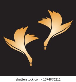 stork and heron logo. abstract design with black background