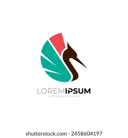 Stork icon and circle design combination, symbol business logos