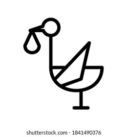 stork icon or logo isolated sign symbol vector illustration - high quality black style vector icons

