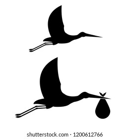 Stork icon, logo on white background