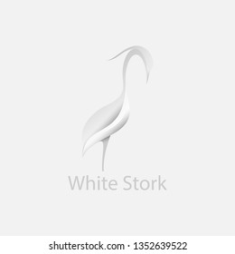 Stork icon logo with white concept