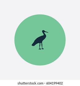 Stork icon silhouette vector illustration

