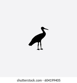 Stork icon silhouette vector illustration

