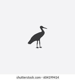 Stork icon silhouette vector illustration

