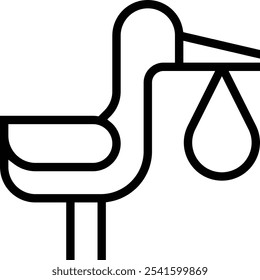 stork icon. Thin linear style design isolated on white background