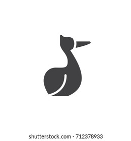 Stork icon vector, filled flat sign, solid pictogram isolated on white. Symbol, logo illustration