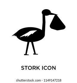 Stork icon vector isolated on white background for your web and mobile app design, Stork logo concept