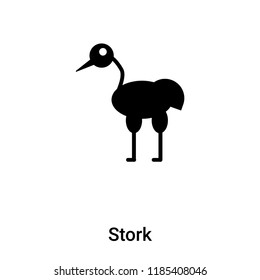 Stork icon vector isolated on white background, logo concept of Stork sign on transparent background, filled black symbol