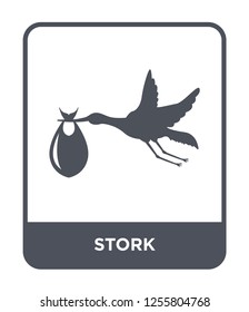 stork icon vector on white background, stork trendy filled icons from Kids and baby collection, stork simple element illustration