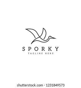 Stork line logo design