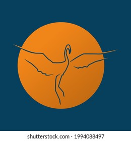 stork line logo design vetor