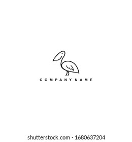 stork, line logo vector design