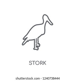 Stork linear icon. Modern outline Stork logo concept on white background from animals collection. Suitable for use on web apps, mobile apps and print media.