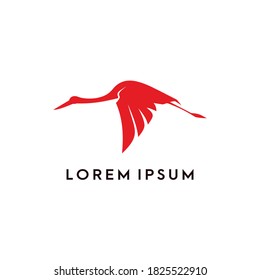 Stork logo design, crane bird, creative logo design inspiration