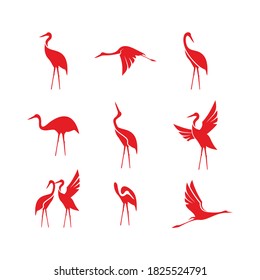 Stork logo design, crane bird, creative logo design inspiration