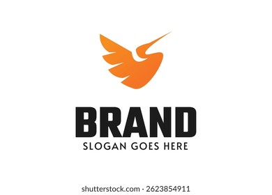 Eine Storchenlogo-Designvorlage