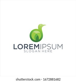 ilustración vectorial del diseño del logotipo de la cigüeña