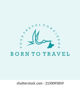 logotipo de pájaro infantil o logotipo de moda