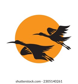 Stork logo icon,vector illustration template design.