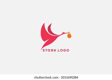 stork logo template illustration , icon sign clip art vector