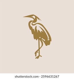 stork logo vector illustration. flying stork logo template