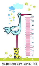 Stork. Meter or metre of wall height from 50 to 140 centimeter