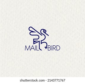 Stork in a minimalistic style. Logo for the company
