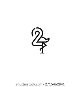 Concepto de diseño de logotipo de la cigüeña número 2.
