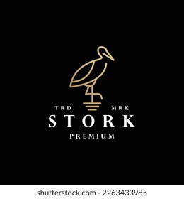 stork outline premium logo. Stork logo