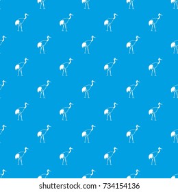 Stork pattern repeat seamless in blue color for any design. Vector geometric illustration