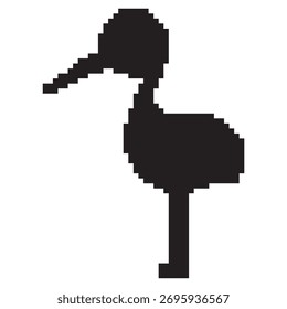 ícone de pixel da cegonha, 8 bits. Ilustração vetorial em um fundo branco.