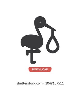 Stork vector icon 