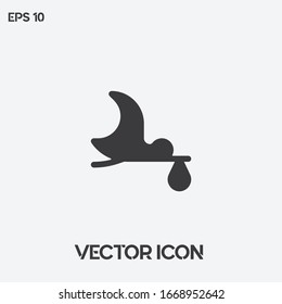 Stork vector icon illustration. Ui/Ux. Premium quality.