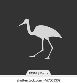 Stork vector icon for web and print