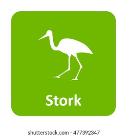 Stork vector icon for web and print